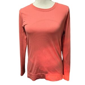 Lululemon salmon coral long sleeved activewear athletic top